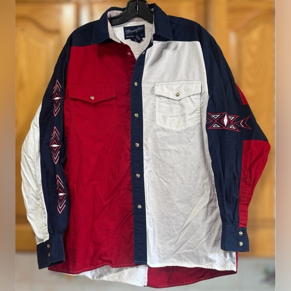 Vintage Wrangler Pearl Snap Western Cowboy Shirt Men's Large EUC - Picture 1 of 8